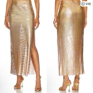 Lovers and Friends Sascha Maxi Skirt in Gold Size XS